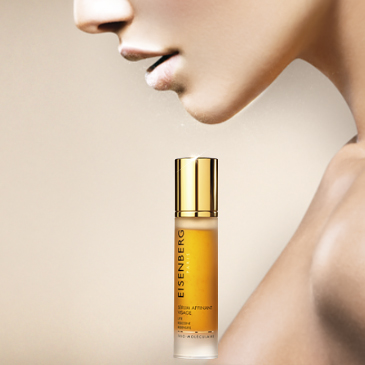 face serum with a face and lady's décolleté