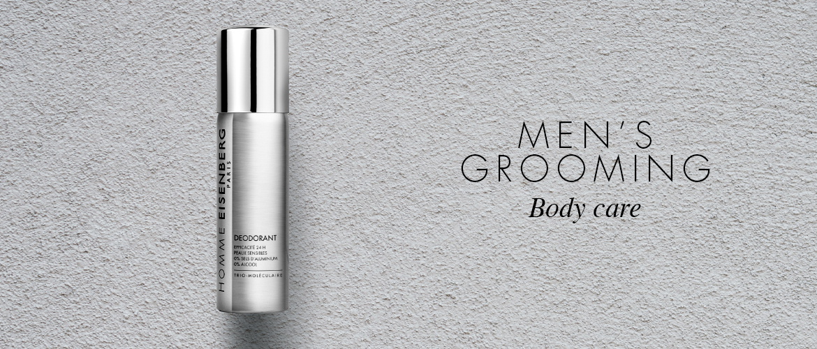 body care for men on a grey background