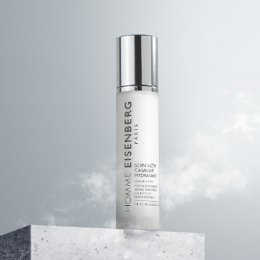 anti-pollution skincare for men with a grey sky background